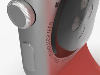 Apple Watch Sport Pink 42mm Low-poly 3D model