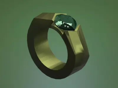 Emerald Ring 3D Model - Luxurious and Expensive Free low-poly 3D model