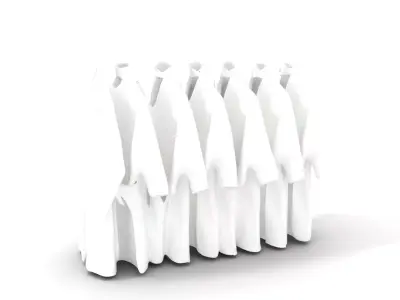 Fluffy White Robe model pack Low-poly 3D model