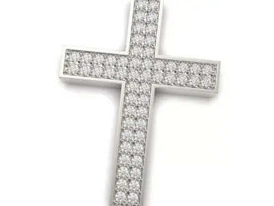G0477 diamond cross pendant Free 3D print model