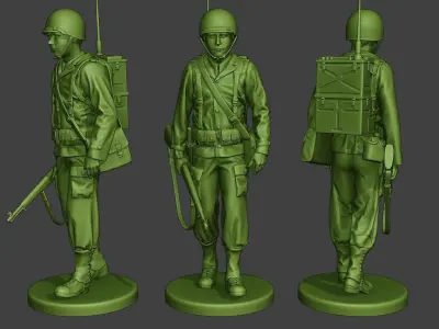American engineer soldiers ww2 A9 Pack 3D Model Collection