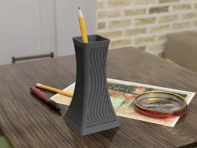Pen holder - vase 04 Free 3D print model