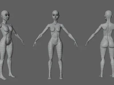 Cartoon Sports Female Character Sculpture 3D model