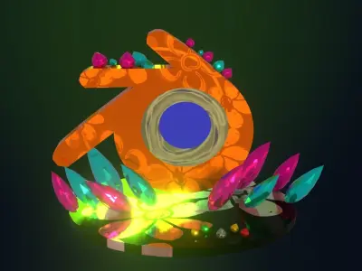 blender logo Low-poly 3D model