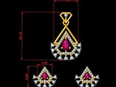 Pendant Necklace 3D print model 4