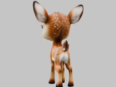 Realistic Bambi Baby Deer Fawn 3D Model Low-poly 3D model