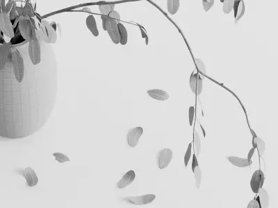 Plant in vase - Morus branch 3D model