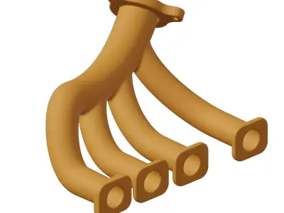 Plastic Car Exhaust Manifold Toy 3D model