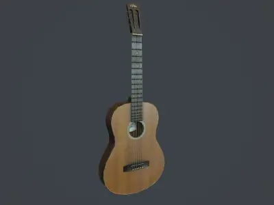 Old Guitar pbr Low-poly 3D model