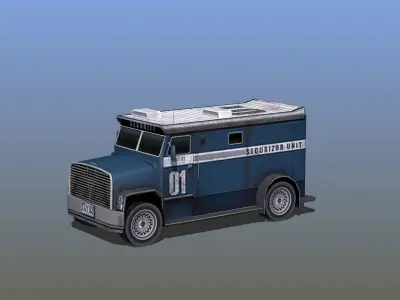 Security Van Low-poly 3D model