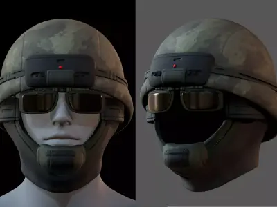 Gas mask helmet 3d model scifi Low-poly   Low-poly 3D model