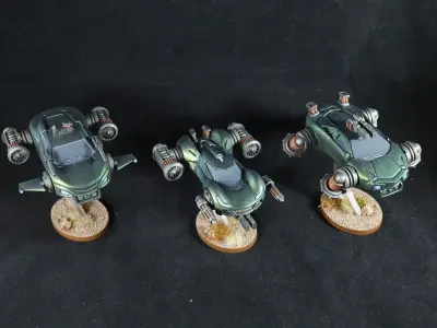 Set of engines and accessories for flying cars in Gaslands 3D print model