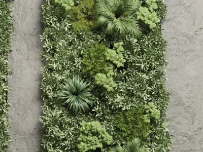  plant stand vertical garden wall stone box vase Low-poly 3D model