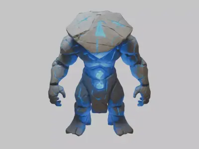 Golem Stone Character Low-poly 3D model