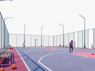 Basketball Court Low-poly 3D model shop