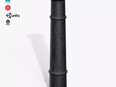 Bollards Cast Iron D Low-poly 3D model