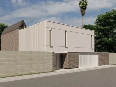 minimalist villa design  3D model