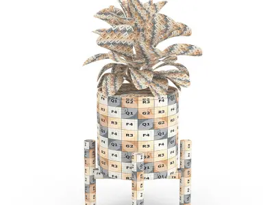 Ficus Lyrata in Ceramic Pot 3D model