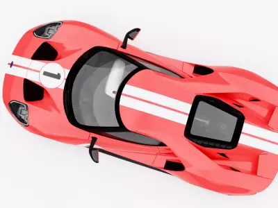 Ford GT Heritage Edition 2018 Low-poly 3D model