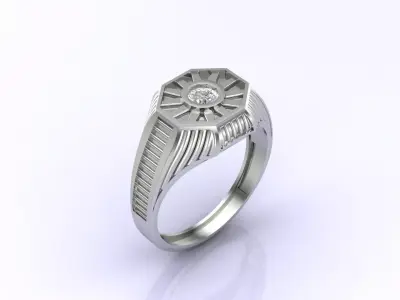 Print Ready STL 3DM  Gents Rings Diamond Men Ring  3D print model