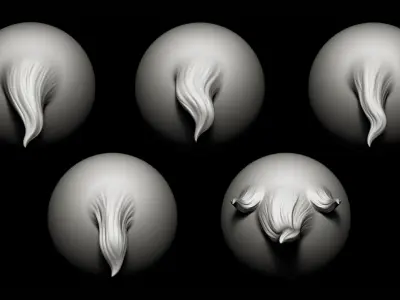 Zbrush and Blender - 20 Stylized Fur VDM Brush 3D model
