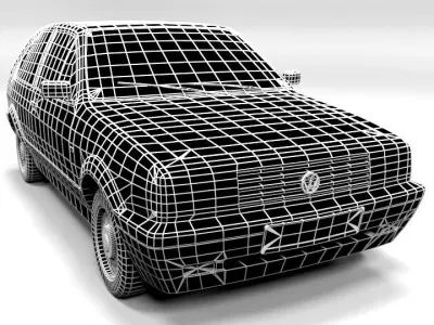 VW POLO FACELIFT 1990 Low-poly 3D model