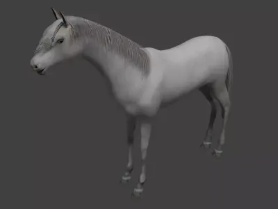 Horse running Low-poly 3D model