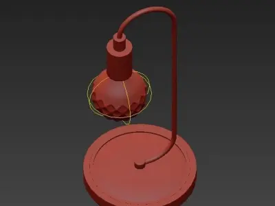 Decorative gold lamp with marble base 3D model