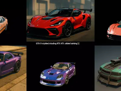 Sport Car bundle 6 pack 100 glb 3D model