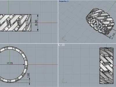 Cuban chain ring model 642 3D print model