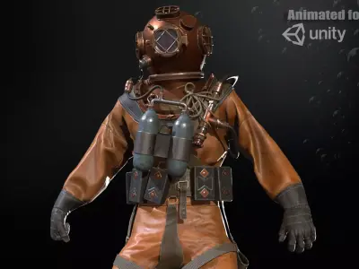 Zombie Diver 2 Low-poly 3D model