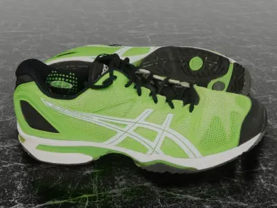 ASICS MENS GEL SOLUTION SPEED E200N GREEN RUNNING 3D SHOES 3D model