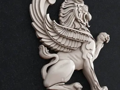 Lion Wall Architecture 3D print model