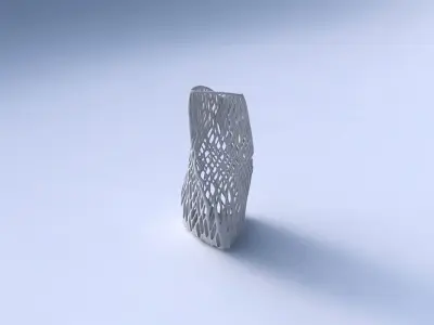 Vase twist curved tipping triangle with twisted lattice tiles 3D print model