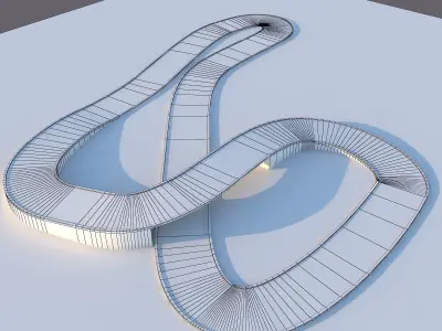  Drift Circuit Race Track v2 Low-poly 3D model