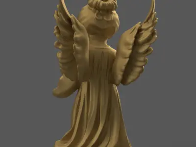 Angel with Bowl 3D STL Model for Decoration 3D print model