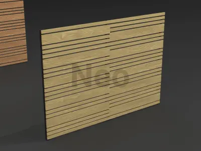 Low-Poly Modern Wooden Fence - Wooden Fence 3D Model Low-poly 3D model