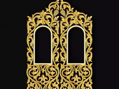 Central decor ornament for furniture 3D model 994