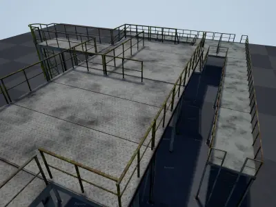 Modular industrial platform PBR Low-poly 3D model