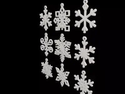 Snowflake Ornament Set 3D print model