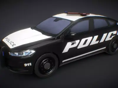 Police Car Ford Low-poly 3D model
