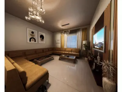 Interior Furnished Apartment I Revit-D5-FBX-Bonus CAD drawings 3D model