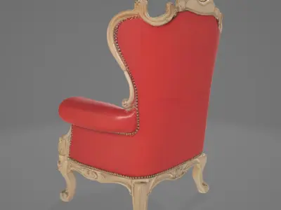 Vintage Elegance Couch - 3D Model for Interior Design Low-poly 3D model