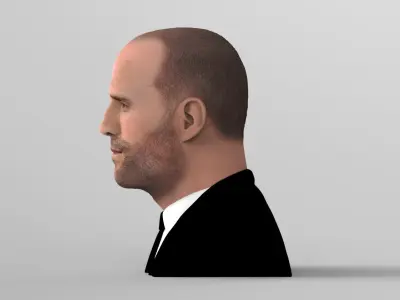 Jason Statham bust ready for full color 3D printing 3D print model