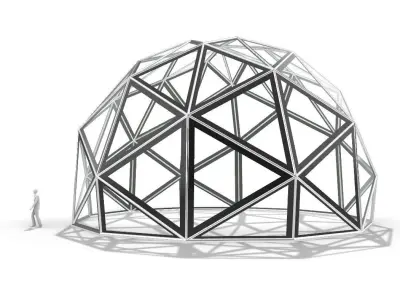 Triangulated 3D dome geodesic dome like structure v1 3D model