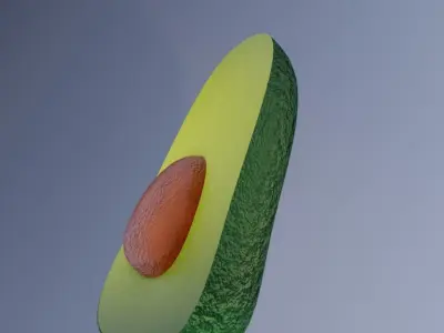 Avocado Half PBR low poly game ready Low-poly 3D model