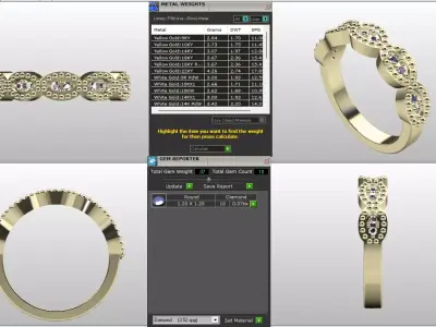 Beaded Oval Eternity Ring  Model RJ 90 3D print model