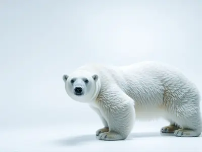 Polar Bear Realistic Fur Detailed 3D Model Low-poly 3D model
