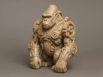 Mechanical Gorilla Sculpture 3D print model