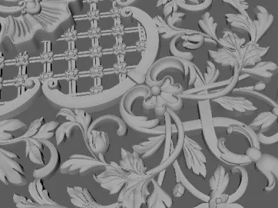Central decor ornament for furniture 3D model 1063